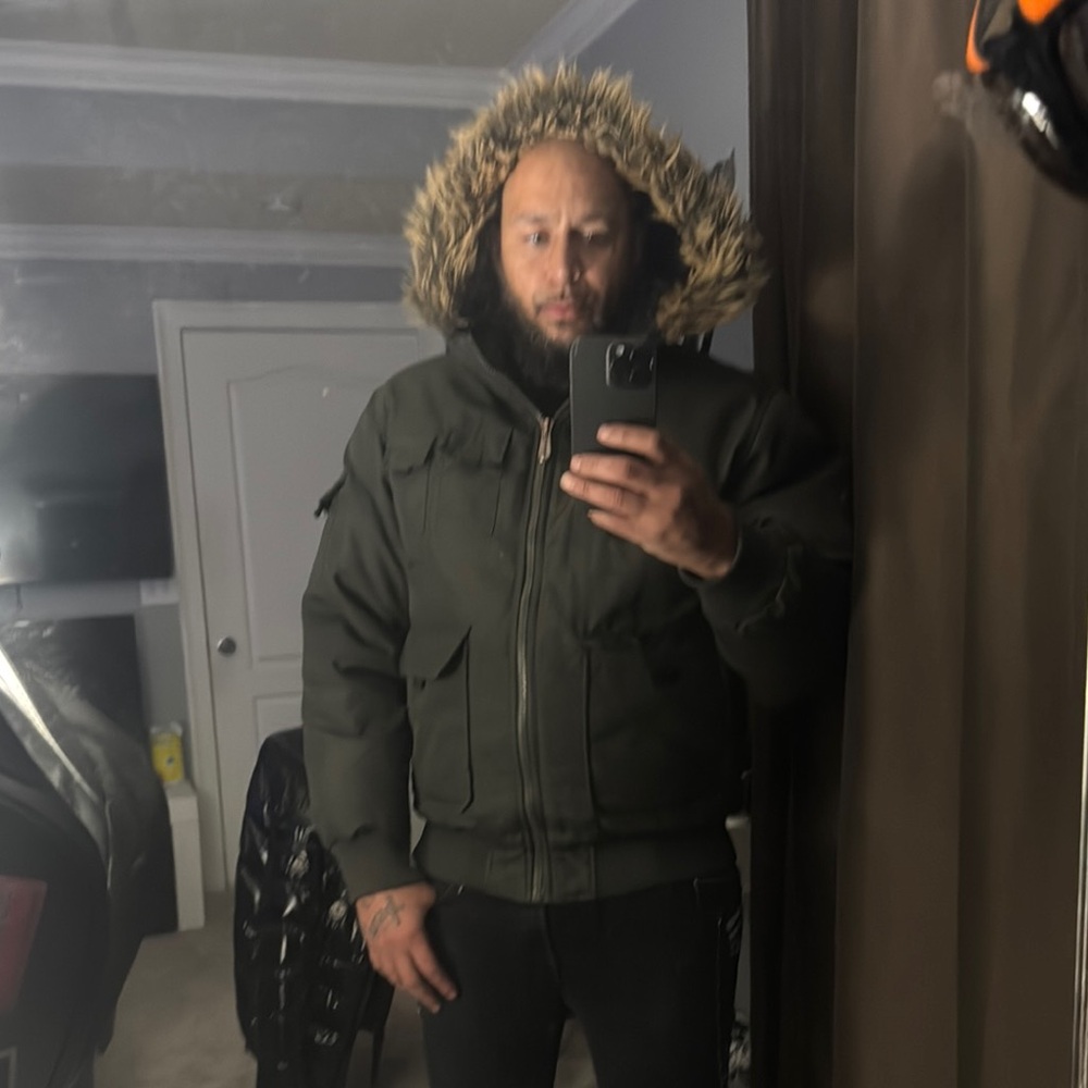 Men's Olive Hooded Jacket